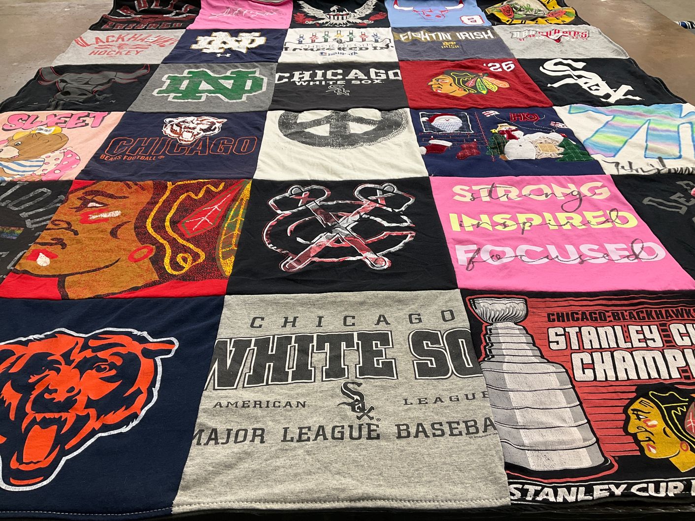 T-shirt quilt featuring chicago white sox, chicago bears by Stephen from IL
