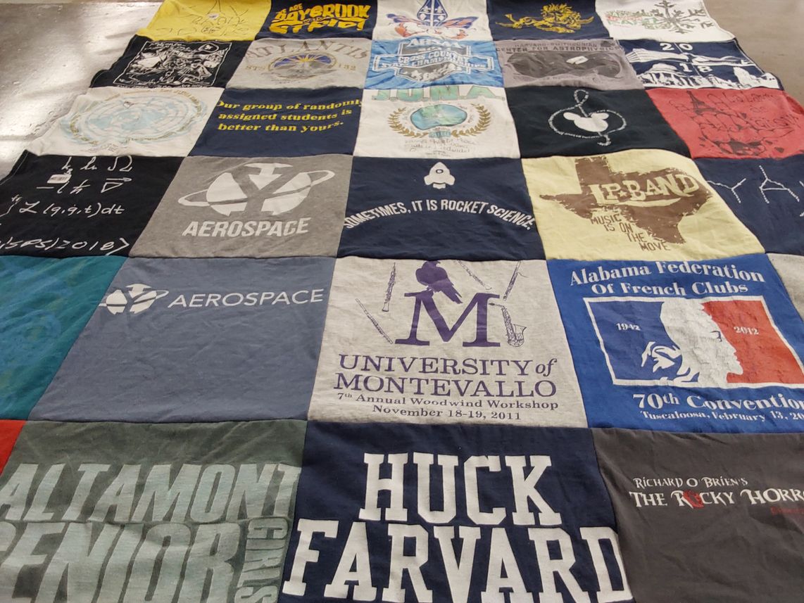 T-shirt quilt from university of montevallo by Isabella from CT