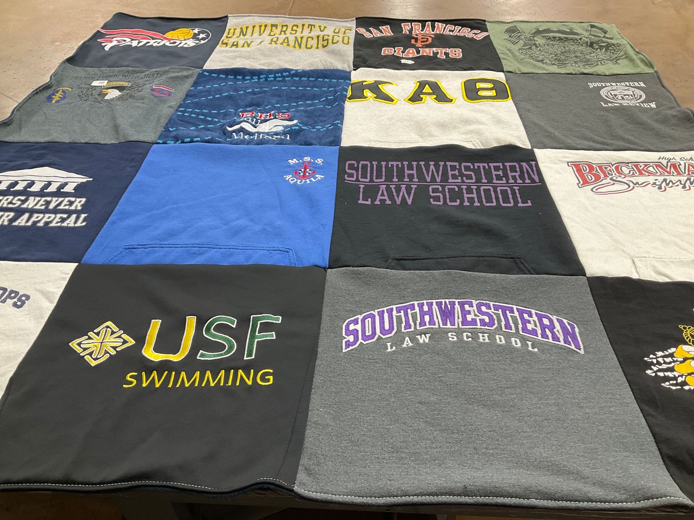 T-shirt quilt featuring patriots, san francisco giants by Melissa from VA
