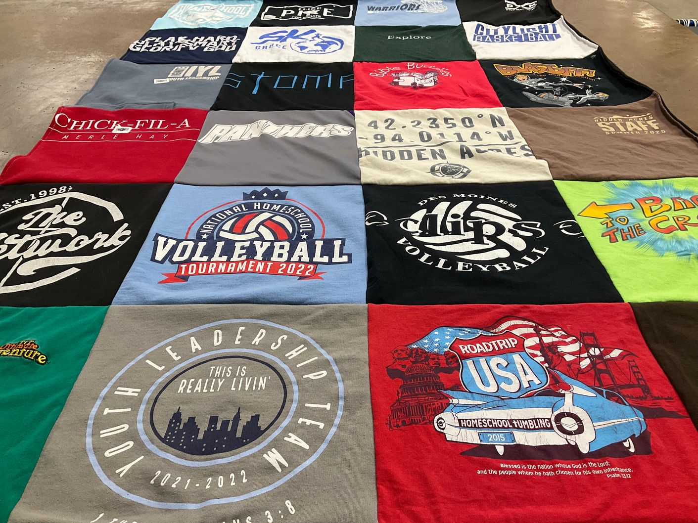 T-shirt quilt featuring clips volleyball by Theresa from IA