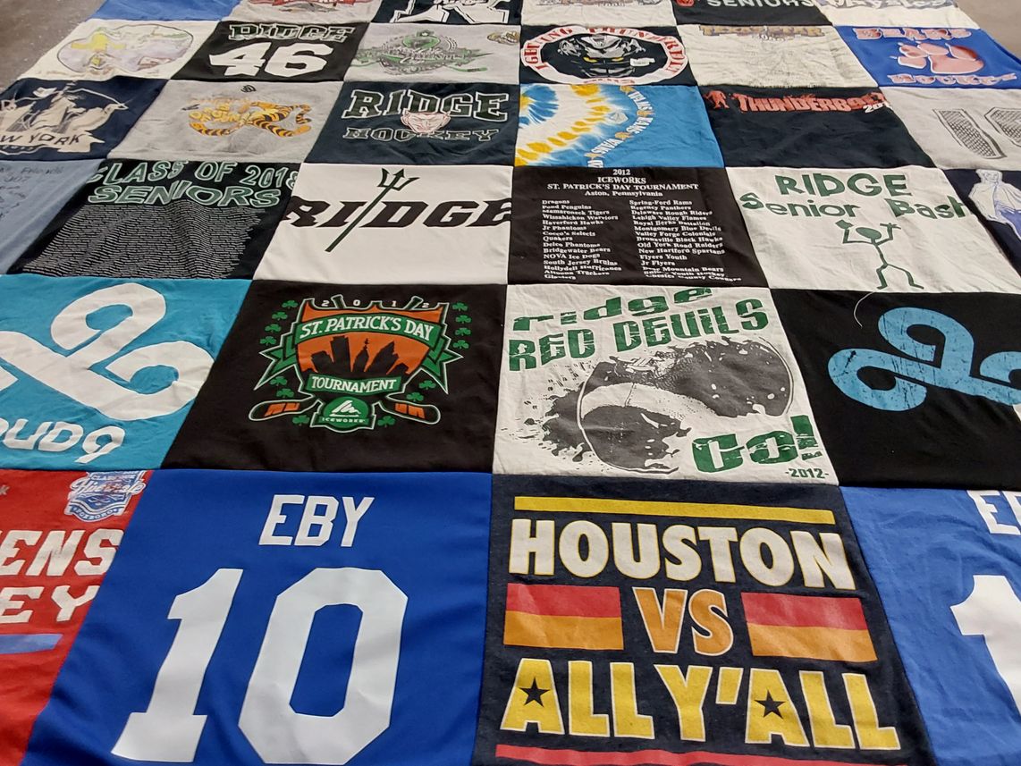 T-shirt quilt featuring ridge red devils by Edith from NJ
