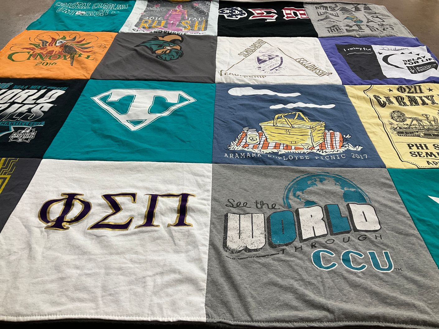 T-shirt quilt from coastal carolina university by Jordan from SC