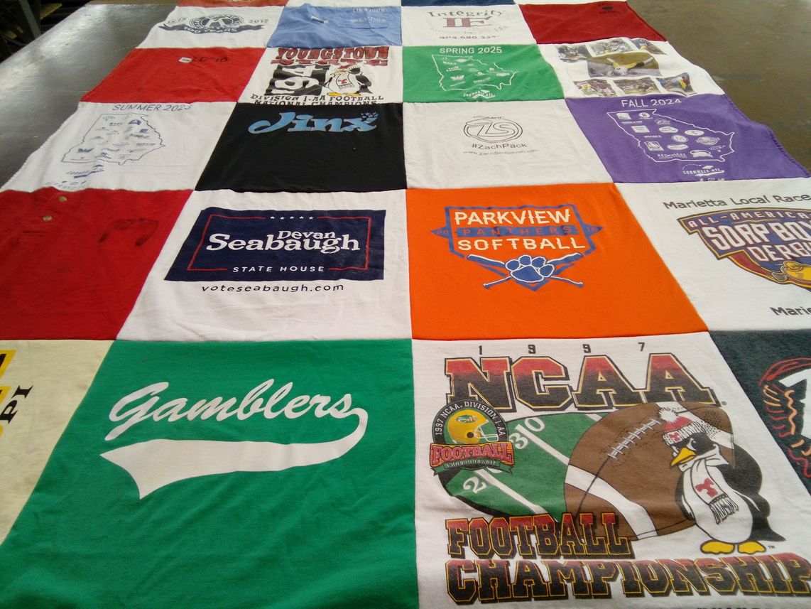 T-shirt quilt featuring parkview panthers by Alex from GA