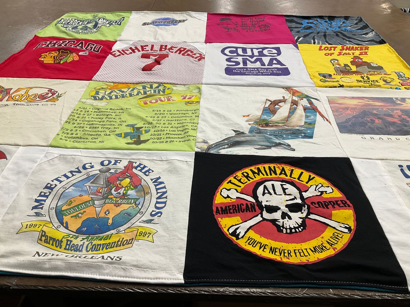 T-shirt quilt featuring chicago blackhawks by April from IL
