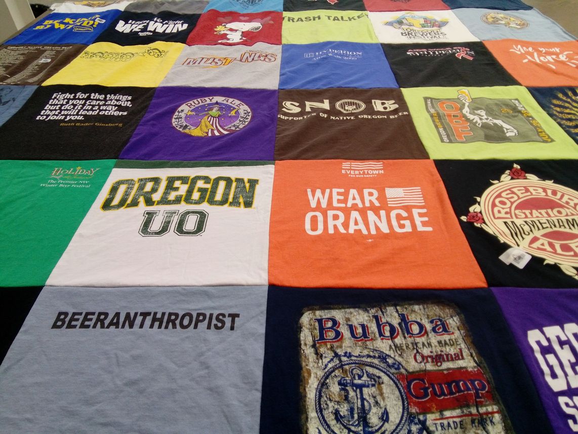 T-shirt quilt from university of oregon by Patty from OR