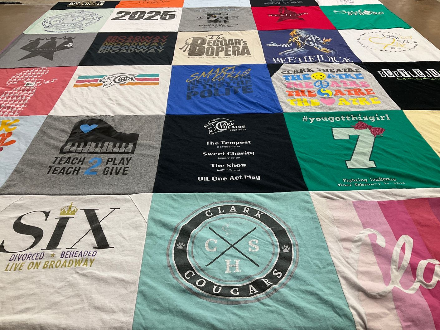 T-shirt quilt from clark high school by Amy from TX