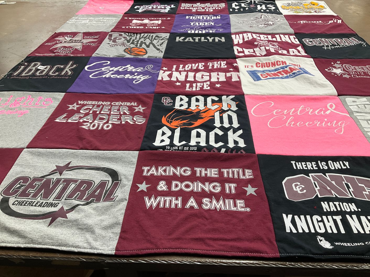 T-shirt quilt from wheeling central high school by Rebecca from FL