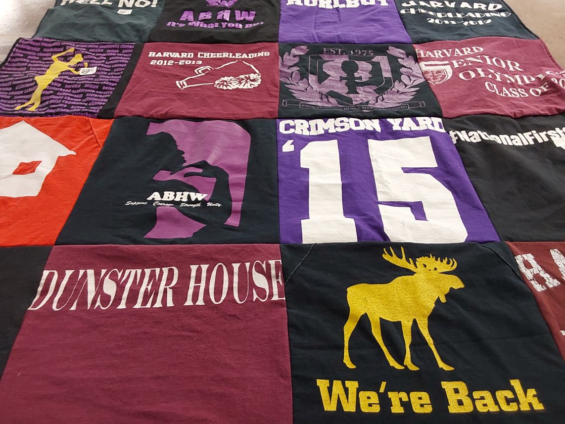 T-shirt quilt from harvard university by Amanda from GA