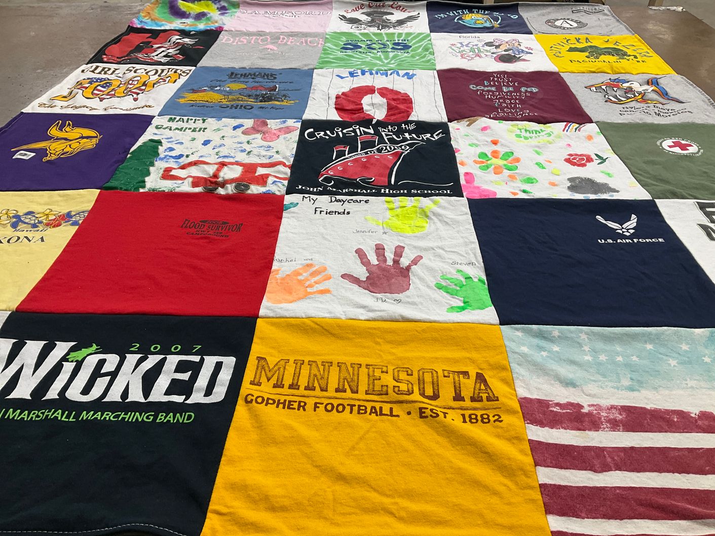 T-shirt quilt featuring minnesota gopher football by Joyce from MN