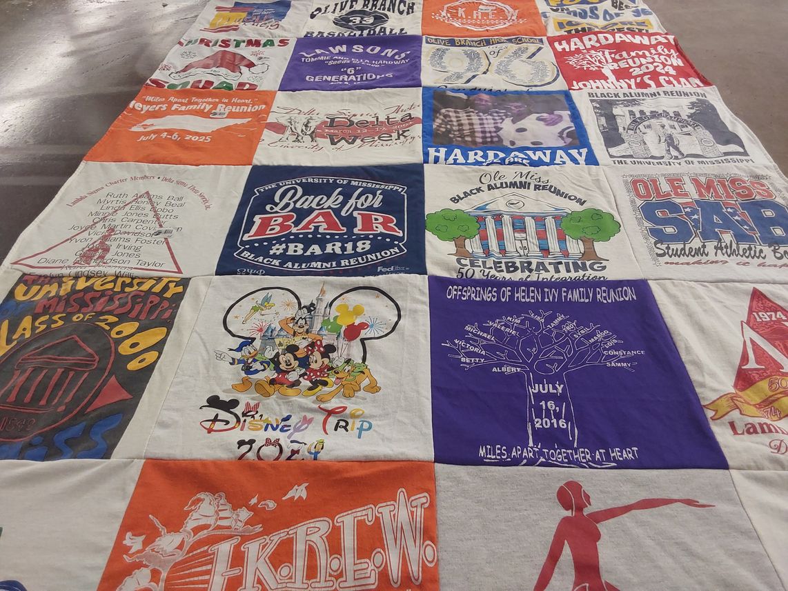 T-shirt quilt from university of mississippi by Devon from TN