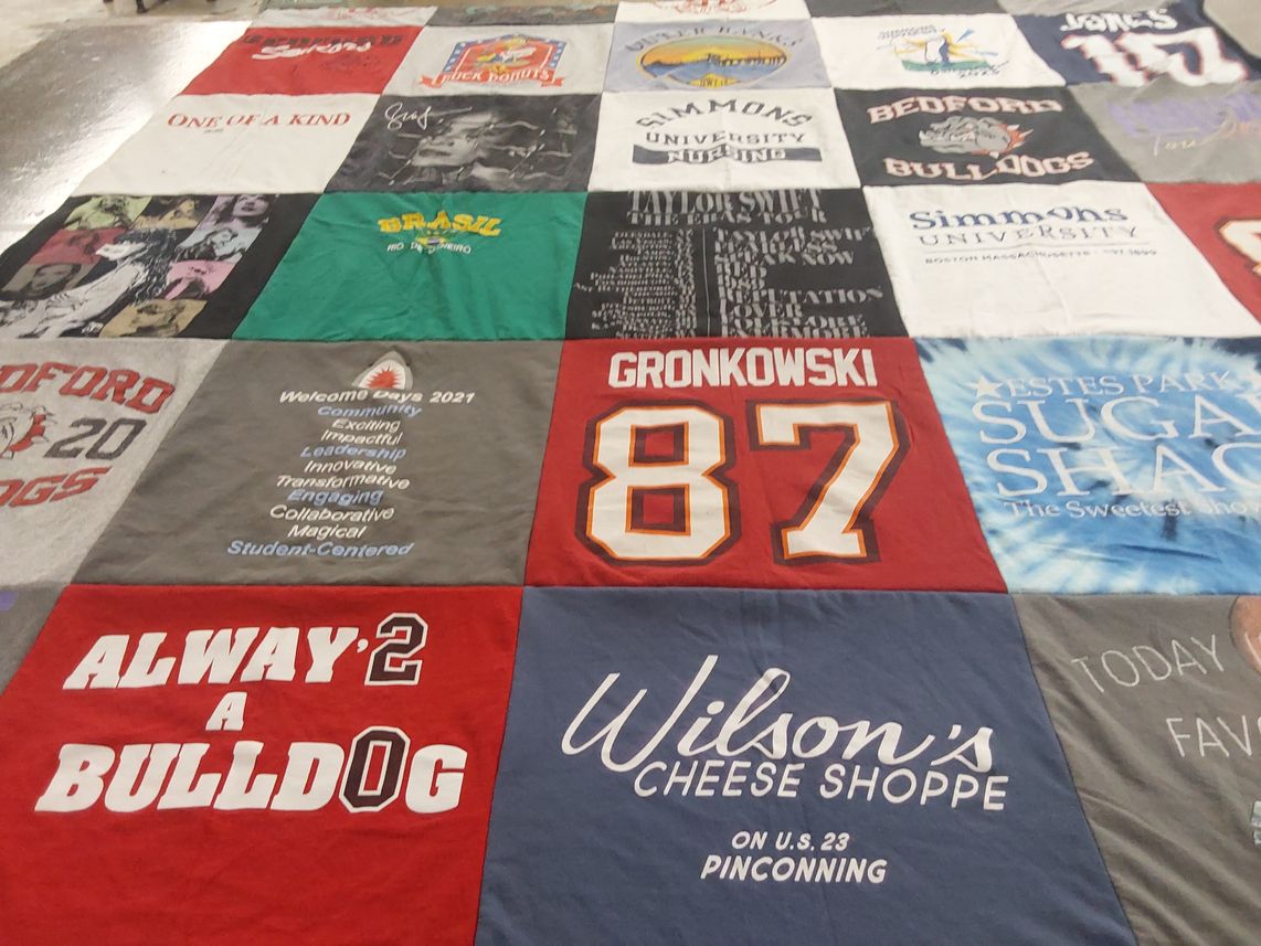 T-shirt quilt featuring bulldogs by Anya from MA