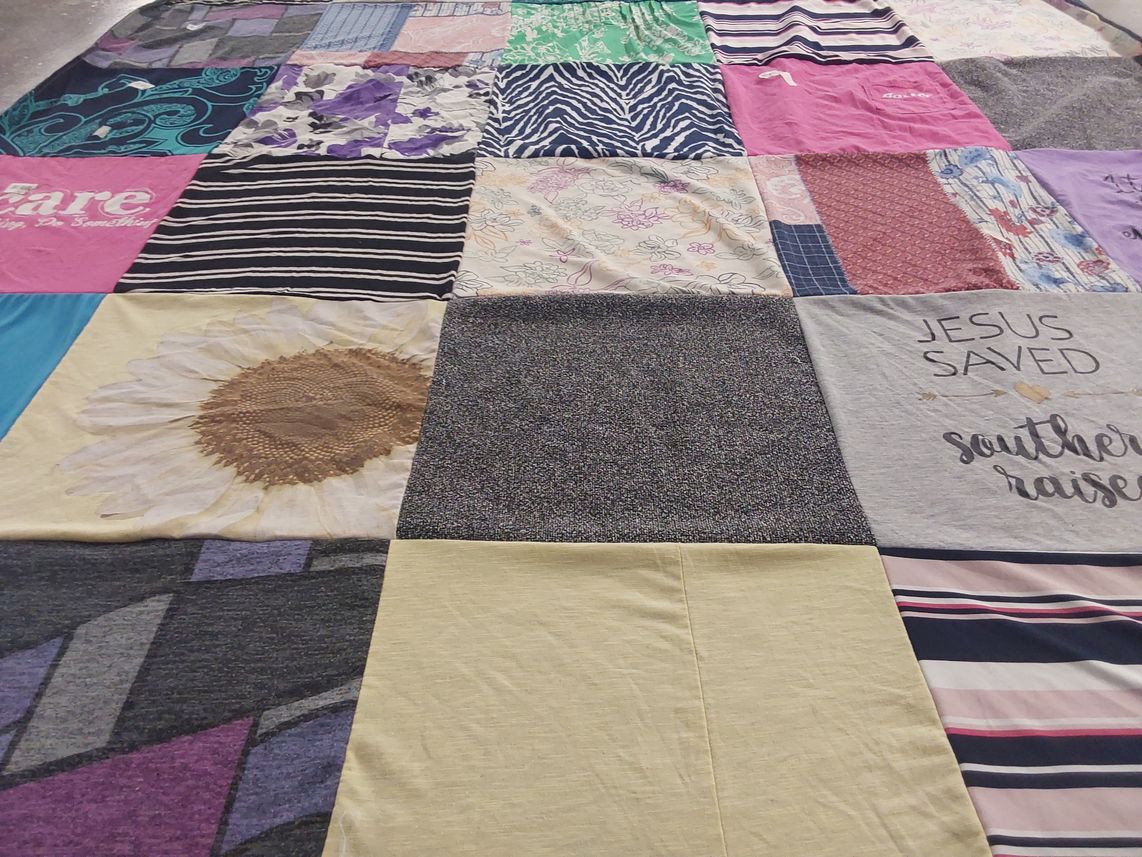 T-shirt quilt with faith, nature themes by Renee from NC