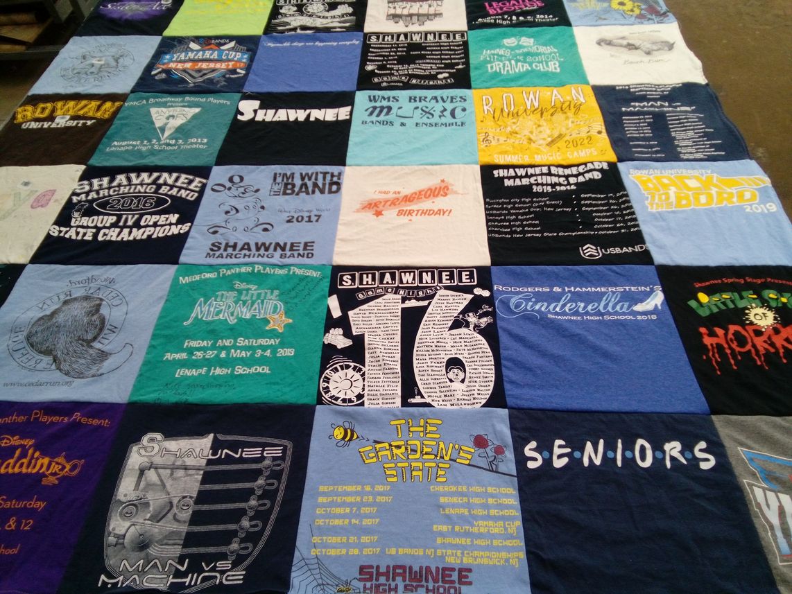 T-shirt quilt from rowan university, shawnee high school by Patricia from NJ