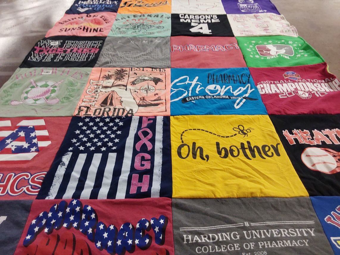 T-shirt quilt from harding university by Misty from OK