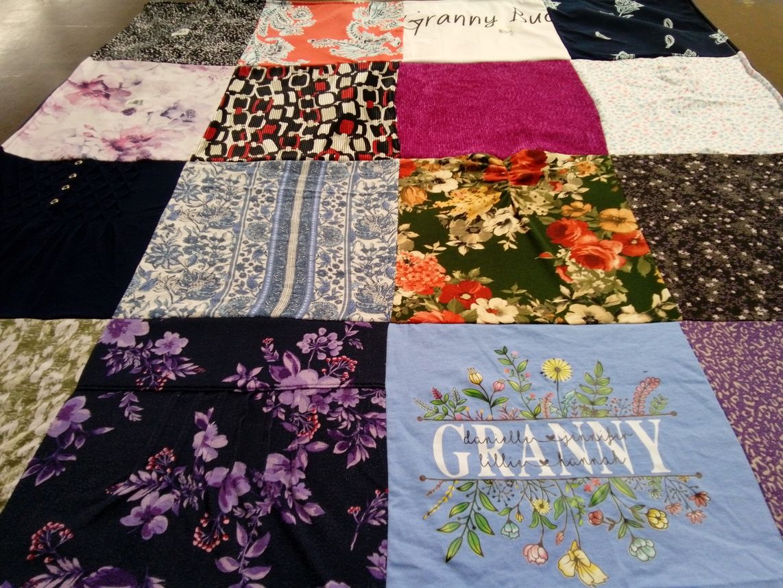 T-shirt quilt with sewing, quilting themes by Jennifer from FL
