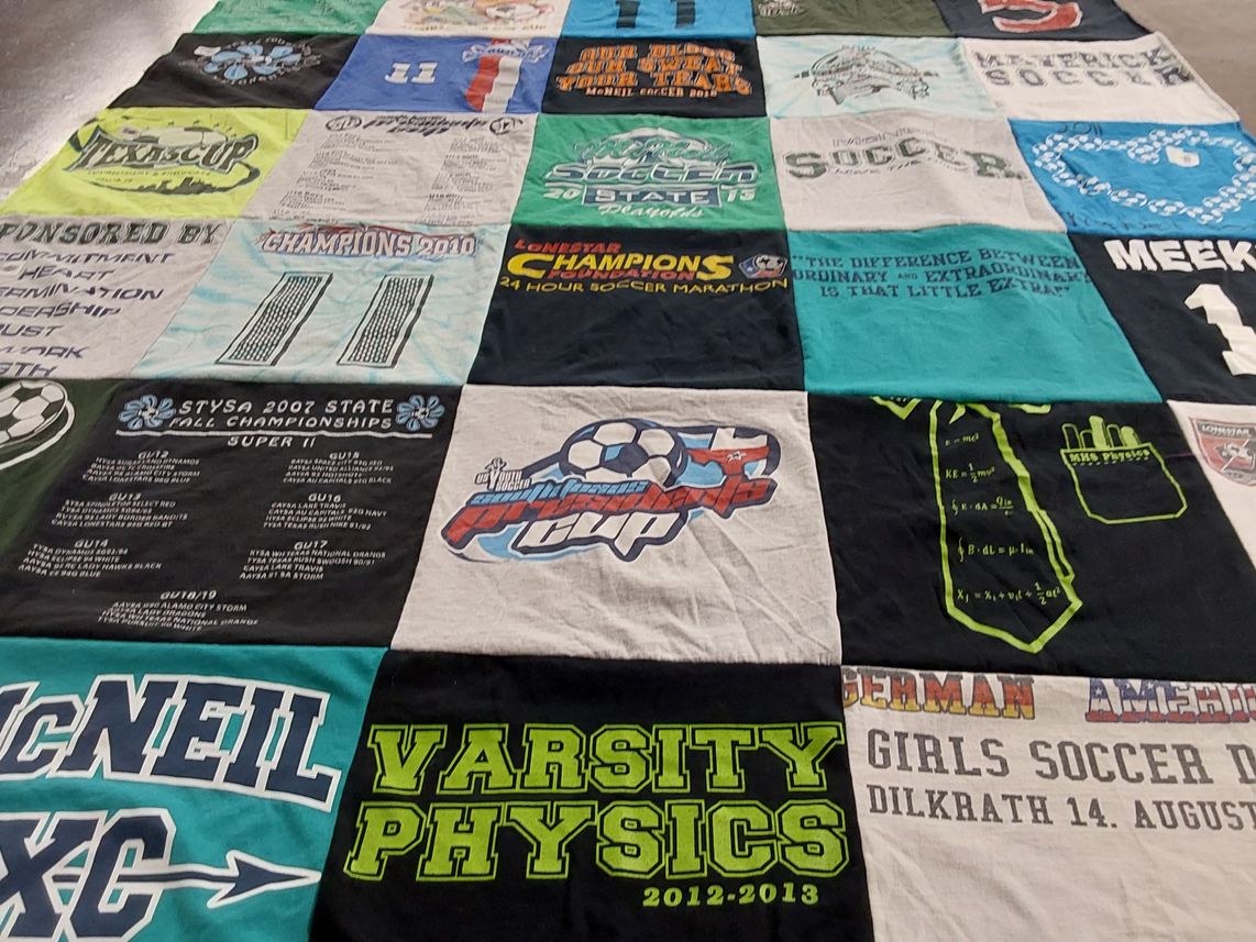 T-shirt quilt from mcneil high school by Deborah from TX