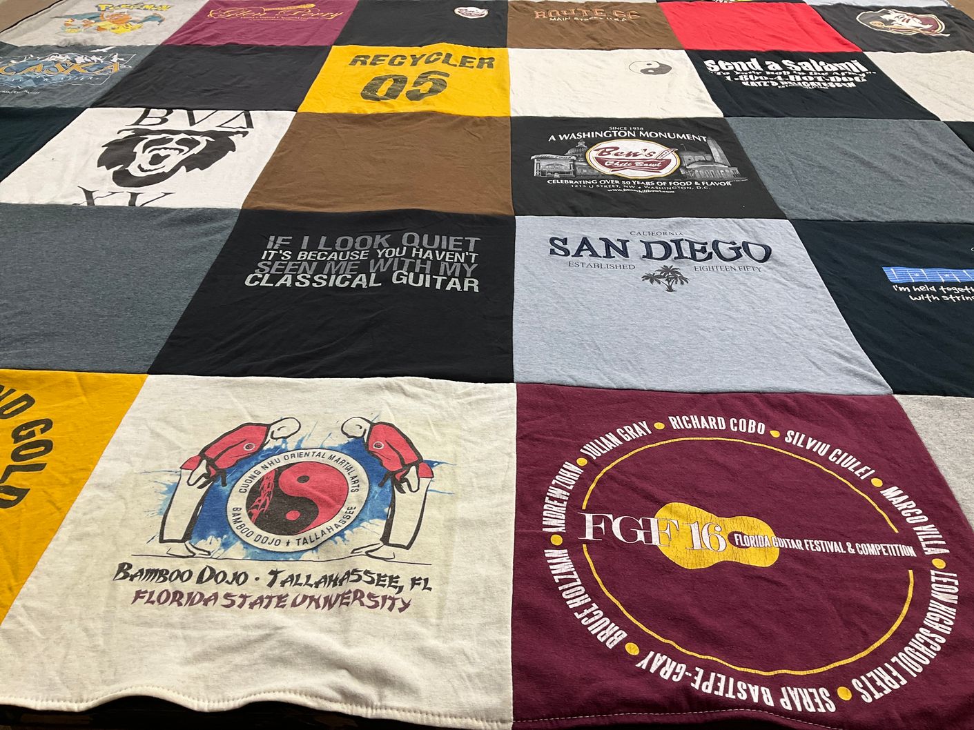 T-shirt quilt from florida state university by Felecia from VA