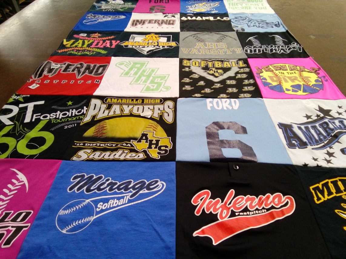 T-shirt quilt from amarillo high school by Brian from TX