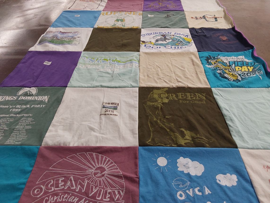 T-shirt quilt from ocean view christian academy by Joycelyn from VA