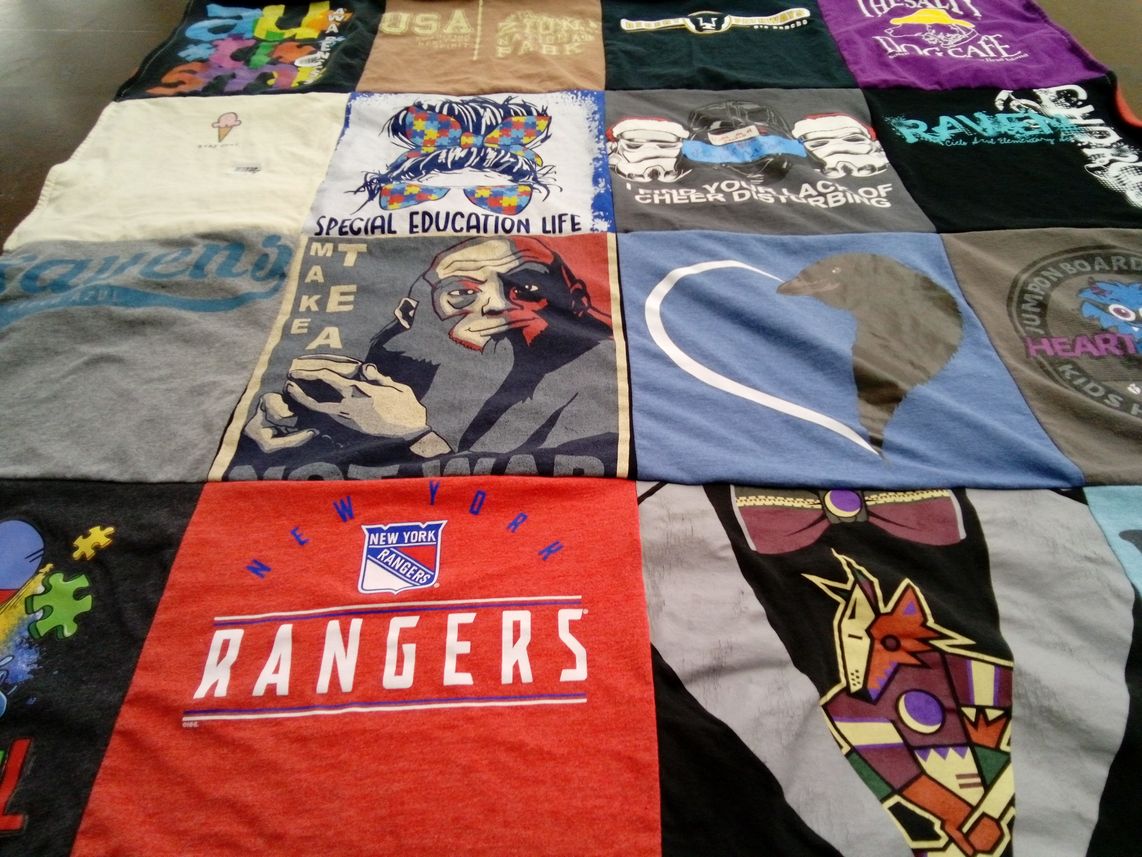 T-shirt quilt featuring new york rangers by Jeromy from NM