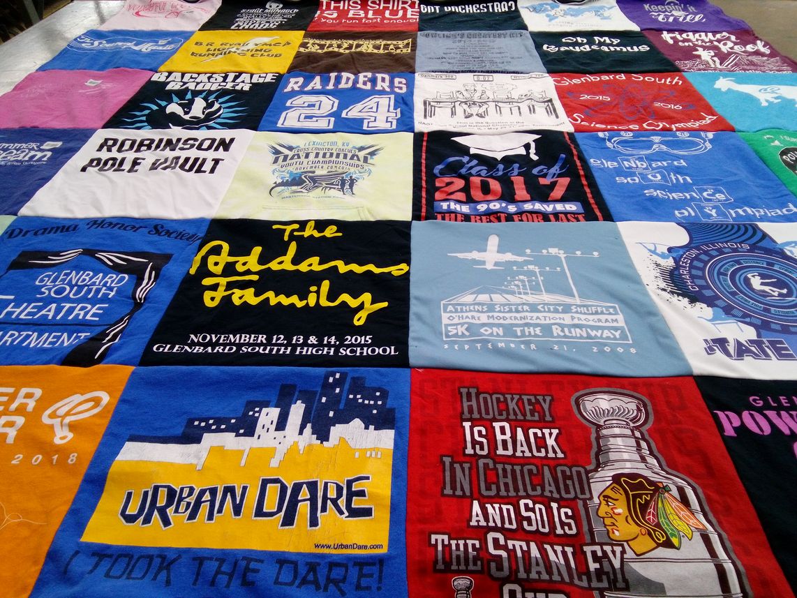 T-shirt quilt from glenbard south high school by Melanie from IL