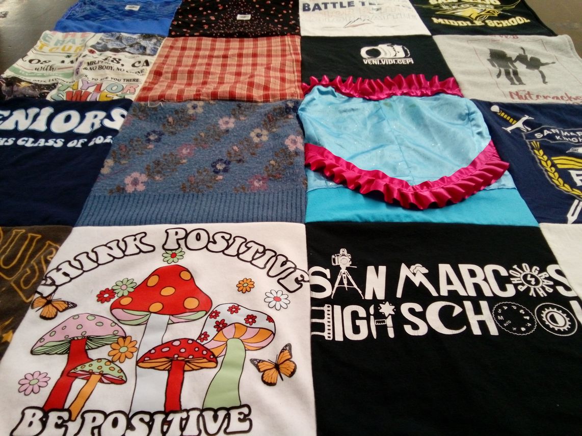 T-shirt quilt from san marcos high school by Nicolina from CA
