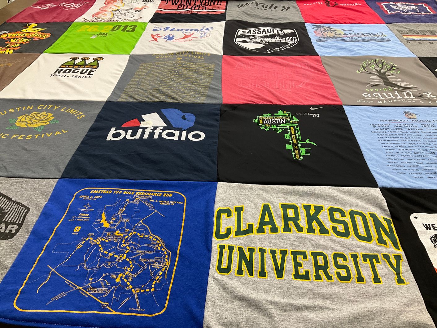 T-shirt quilt from clarkson university by Matthew from TX