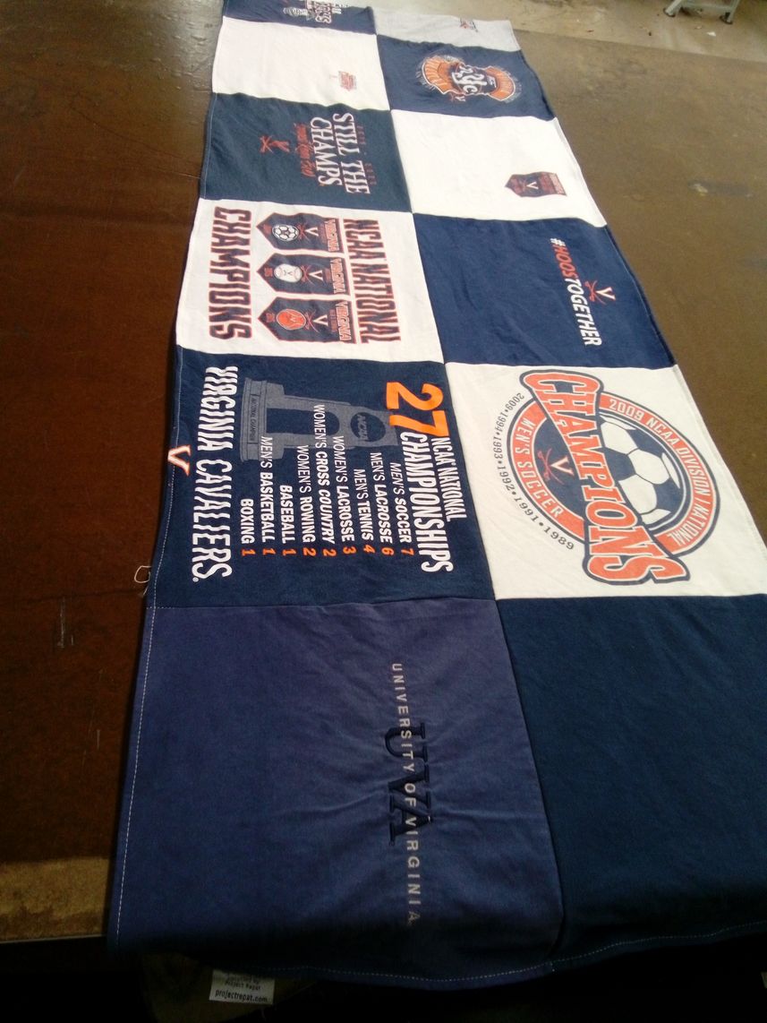 T-shirt quilt featuring university of virginia cavaliers by Kathy from PA