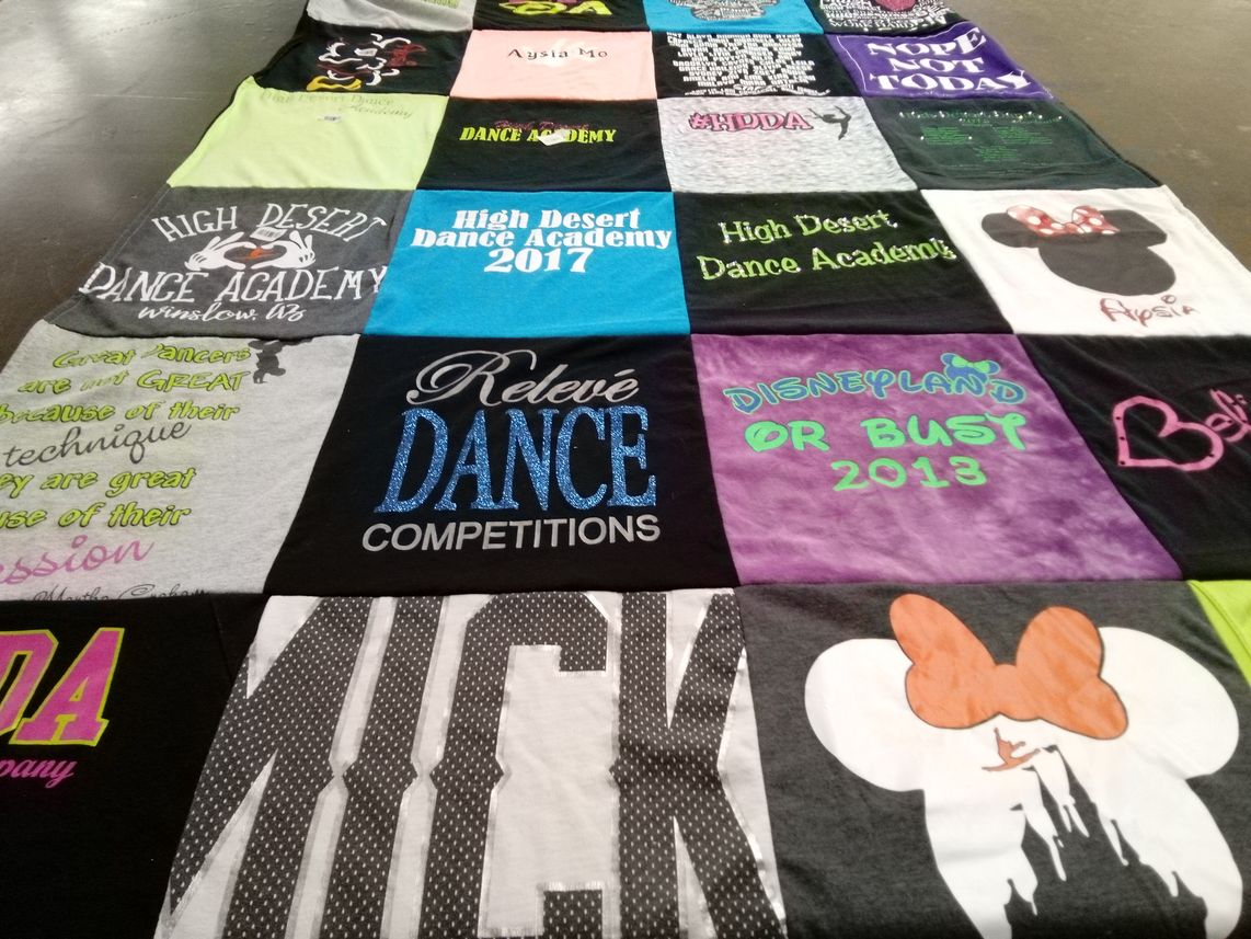 T-shirt quilt with dance themes by Brandi from MI