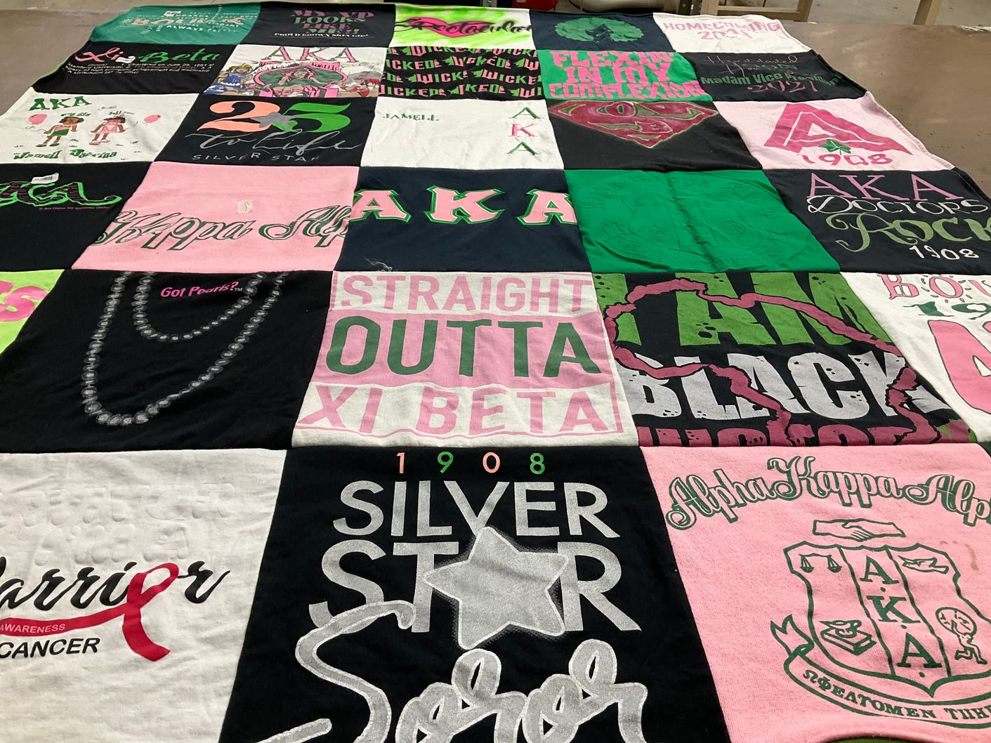 T-shirt quilt with sorority, sisterhood themes by JAMELL from FL