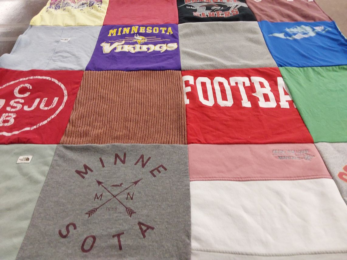 T-shirt quilt featuring minnesota vikings by Joyce from MN