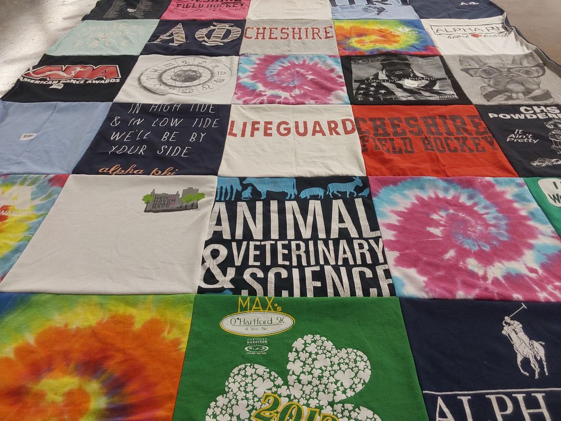 T-shirt quilt from cheshire high school by Jeffrey from NH