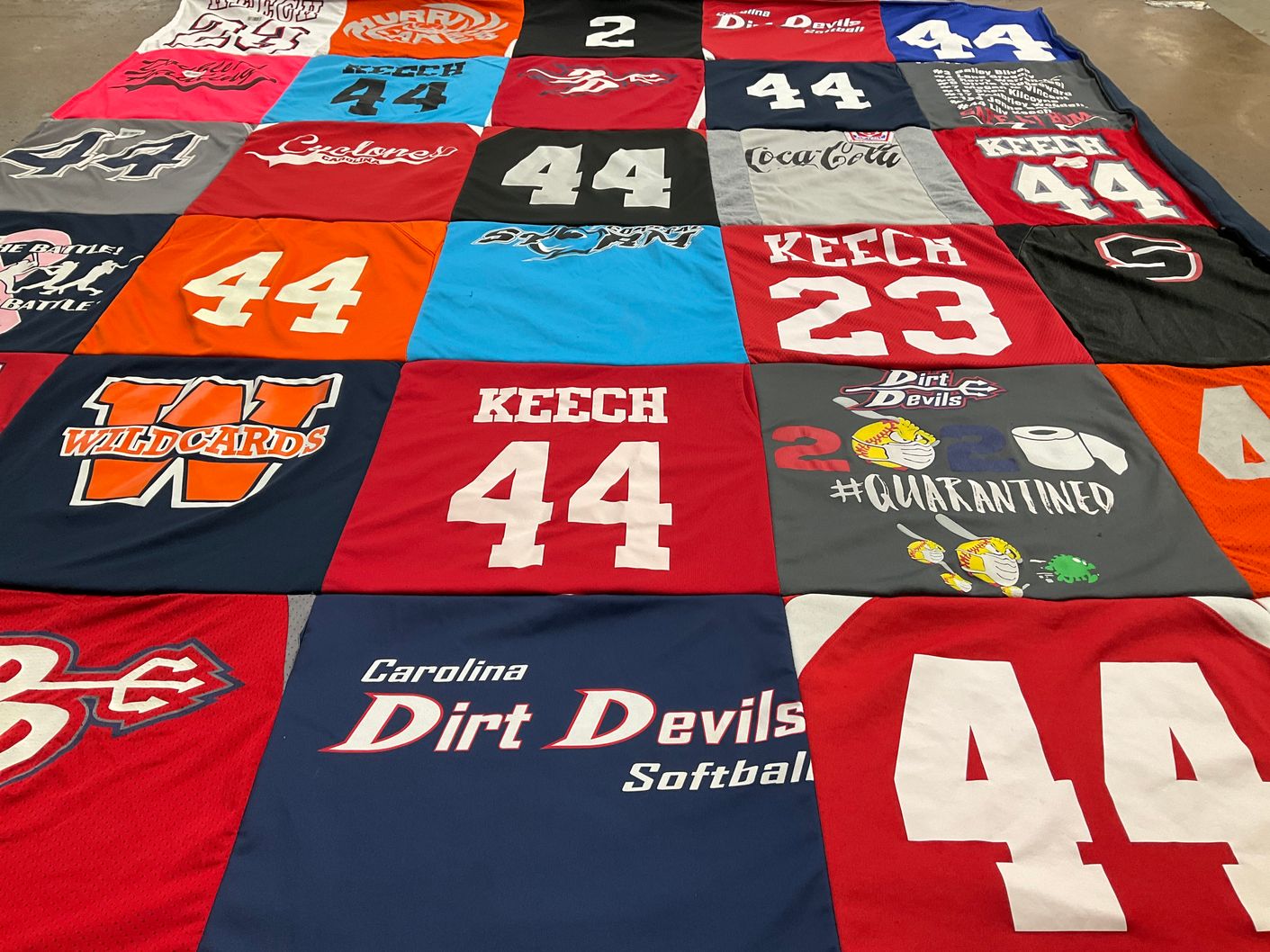 T-shirt quilt featuring carolina dirt devils softball by Mack from NC