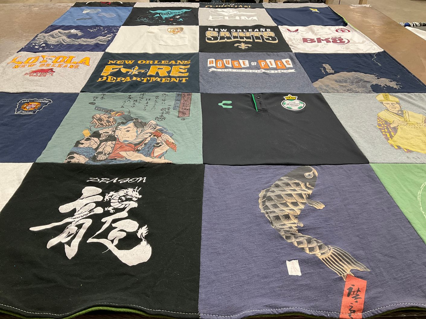 T-shirt quilt featuring new orleans saints by Lisa from TX