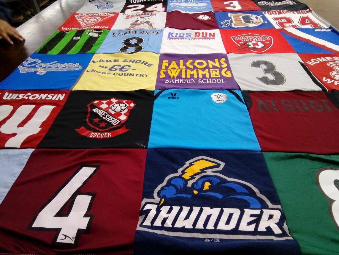 T-shirt quilt featuring youngstown state university, homestead soccer by Cynthia from WI