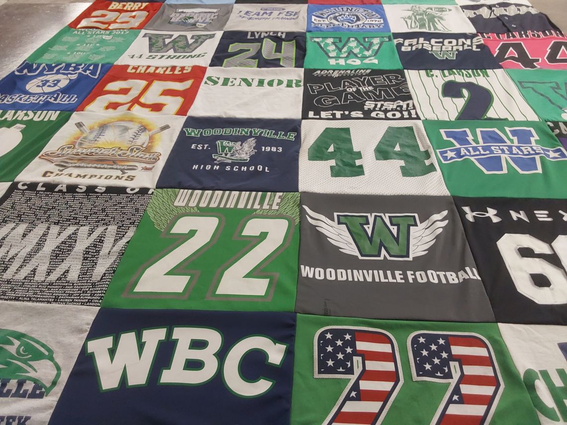 T-shirt quilt featuring woodinville football, all stars by Susan E from AZ