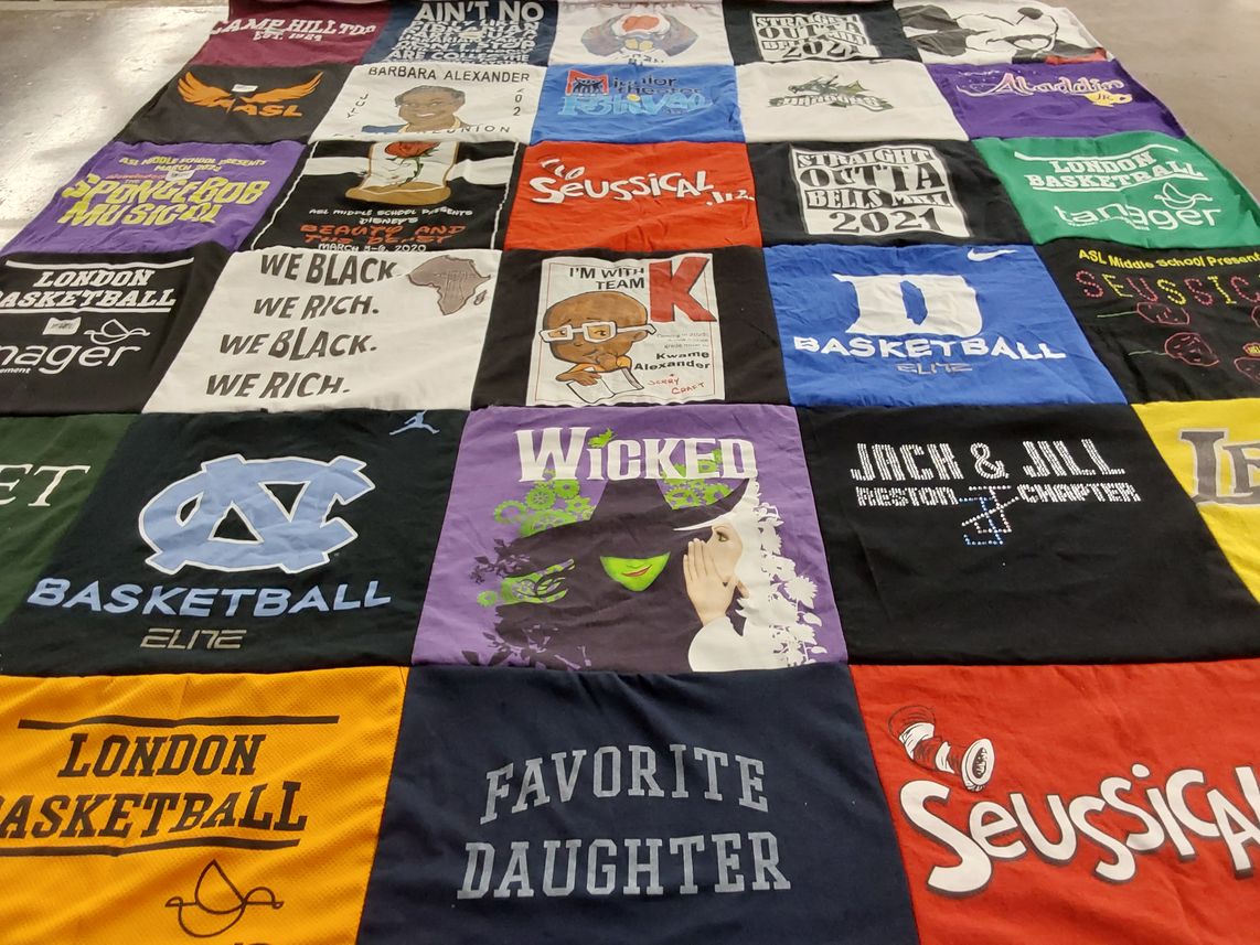 T-shirt quilt featuring university of north carolina basketball by Edward from VA