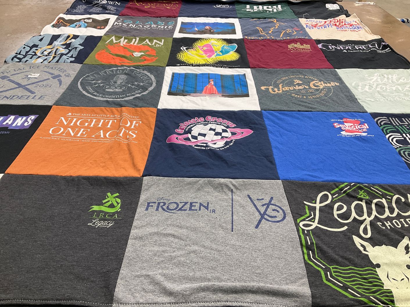 T-shirt quilt from little rock christian academy by Frances from AR
