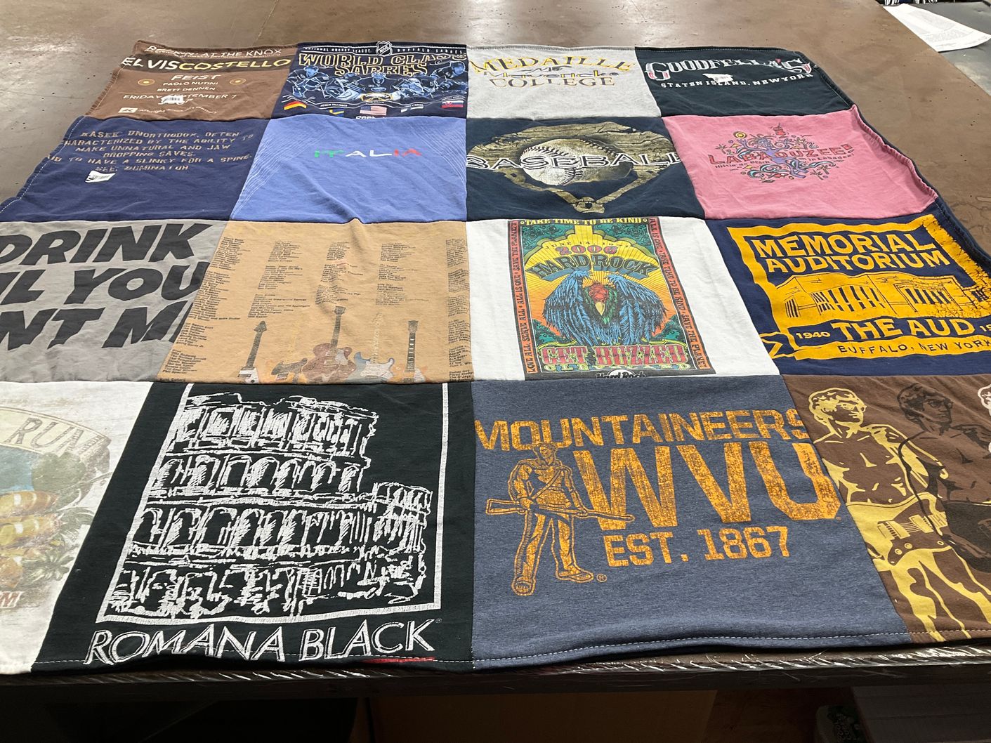 T-shirt quilt featuring mountaineers by Mike from NY