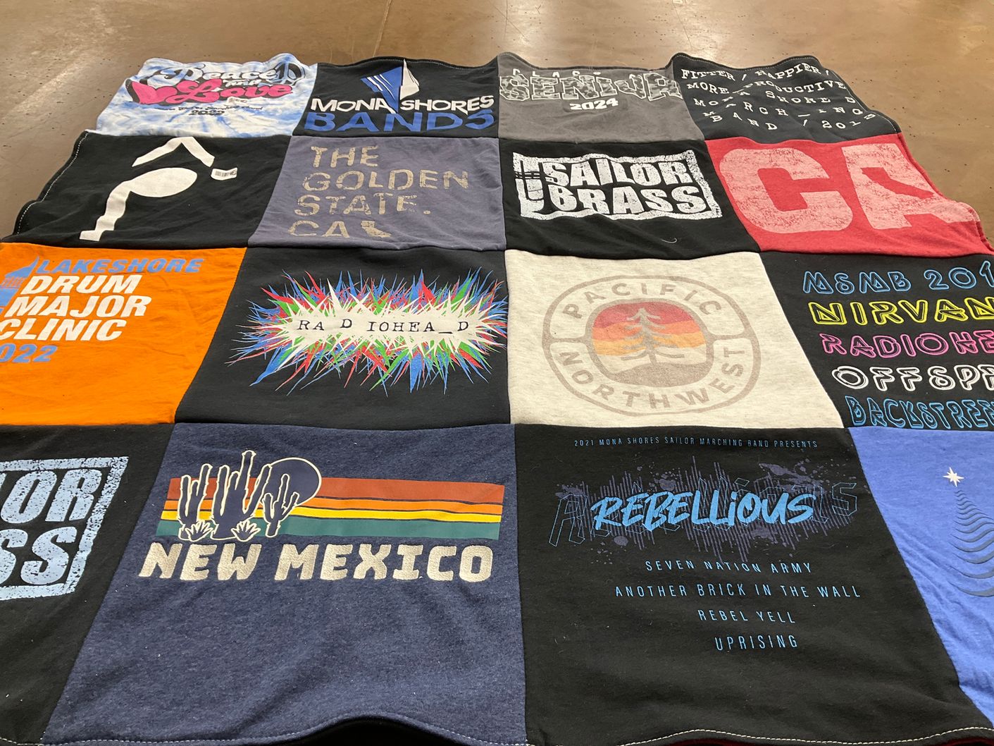 T-shirt quilt from lakeshore high school, mona shores high school by Rose from MI
