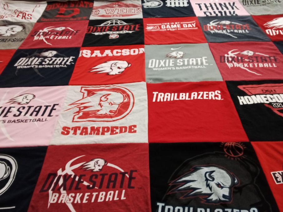 T-shirt quilt featuring dixie state women's basketball, dixie state basketball by Emily from UT