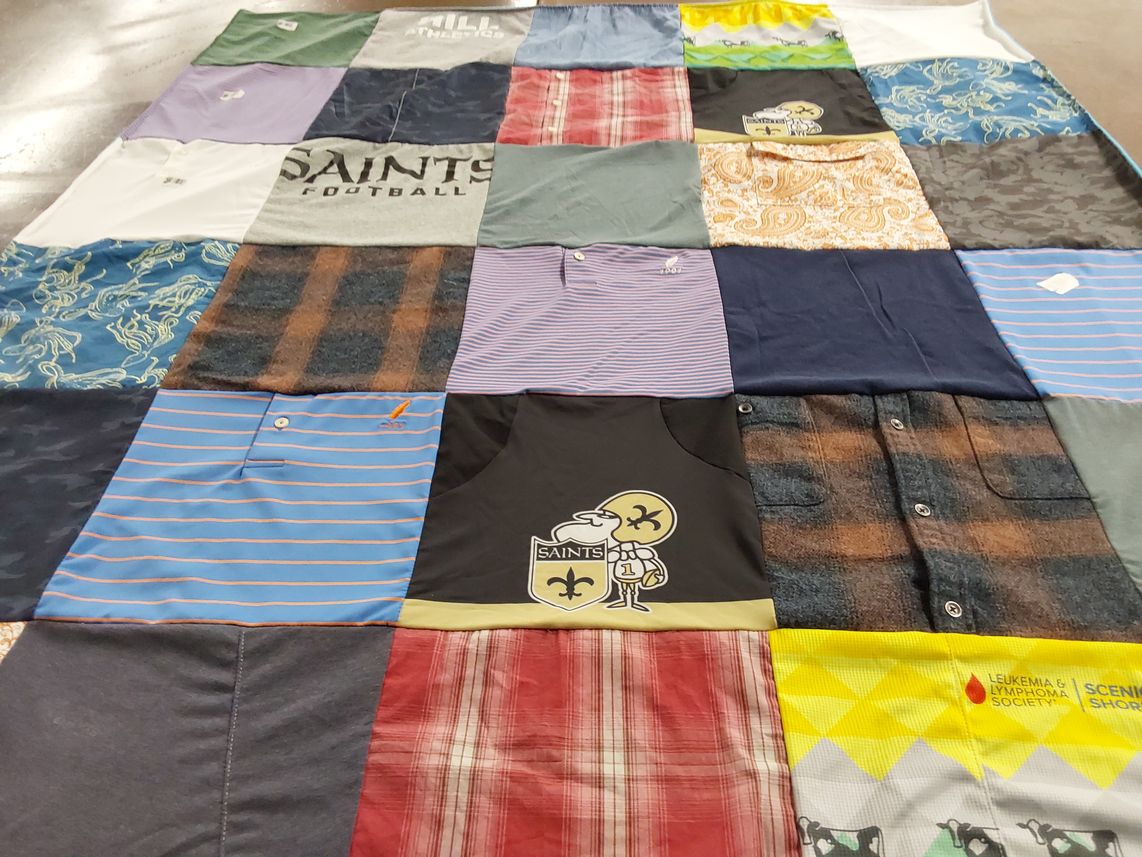 T-shirt quilt featuring new orleans saints football by Vicky from IN