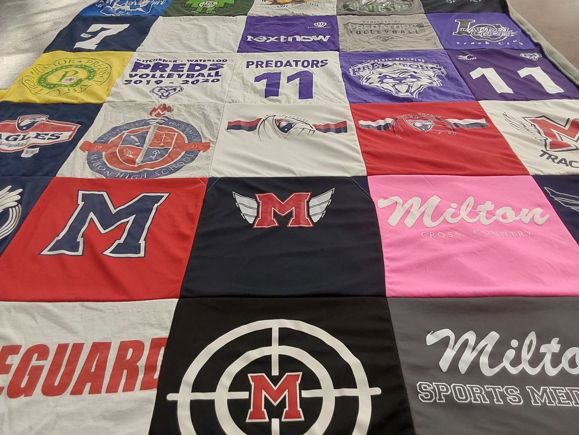 T-shirt quilt from milton high school by Evelyn from GA