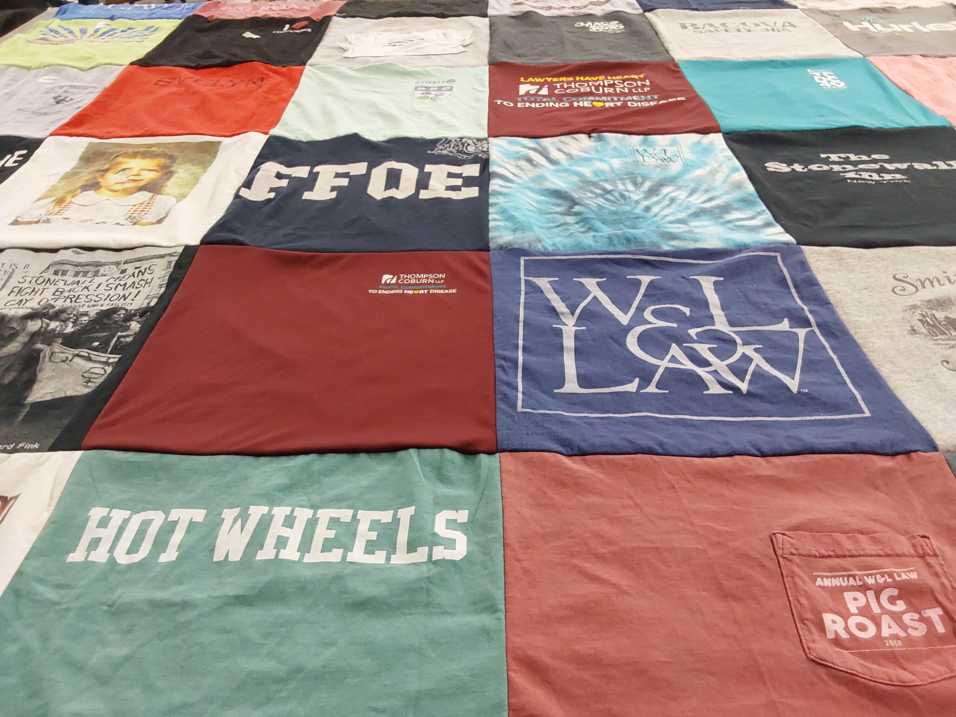 T-shirt quilt featuring bulldogs by Hannah from MD