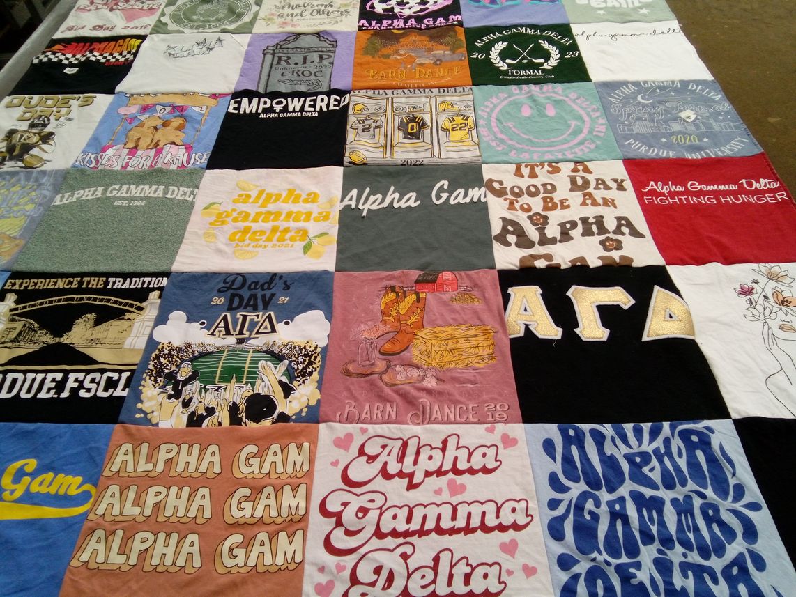T-shirt quilt from purdu university by Isabella from CO
