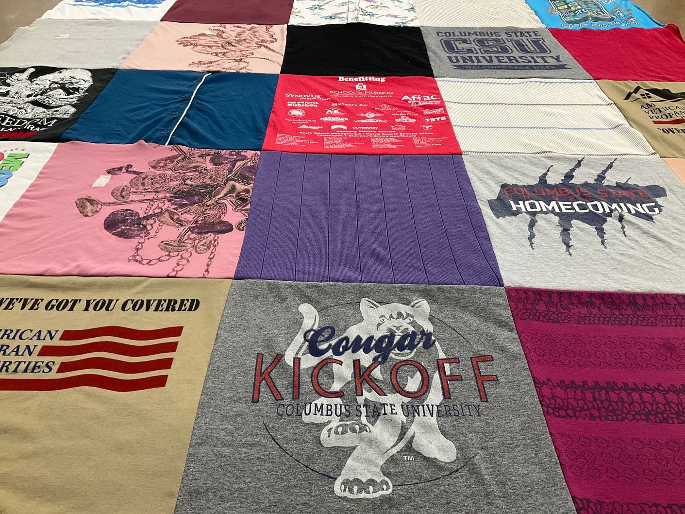 T-shirt quilt from columbus state university by Christine from GA