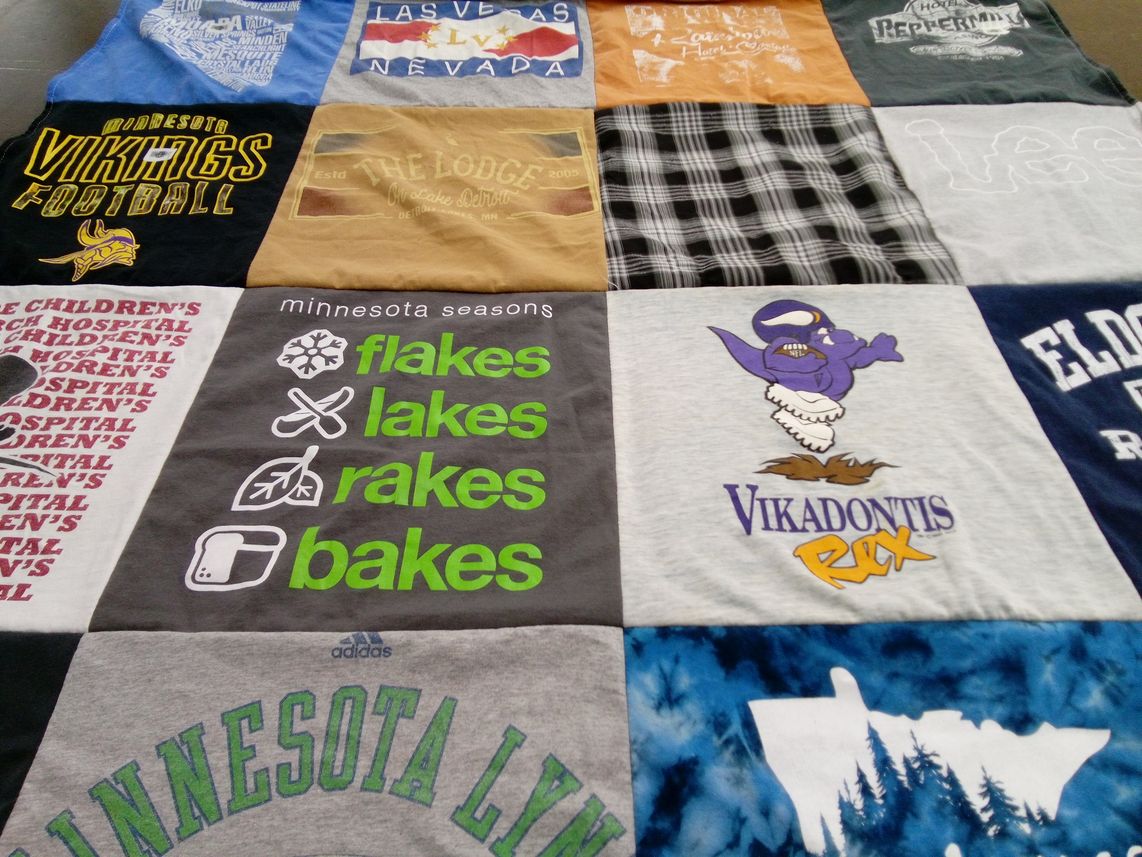 T-shirt quilt featuring minnesota vikings by LeeAnn from MN
