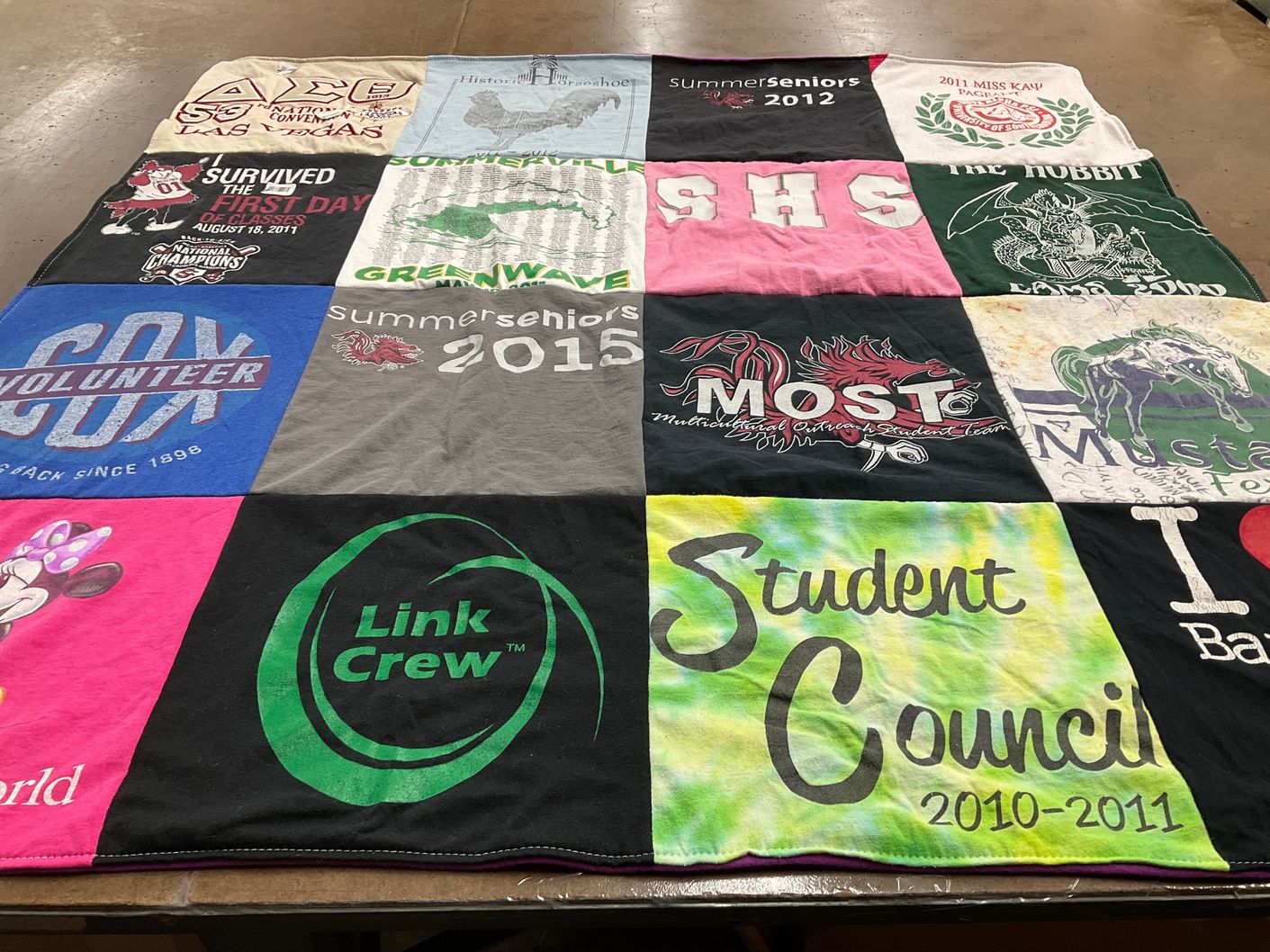 T-shirt quilt featuring mustangs by Kayla from GA