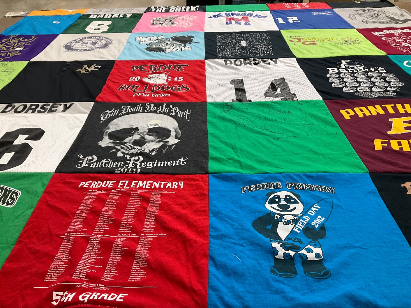 T-shirt quilt featuring perdue bulldogs by Dawn from GA