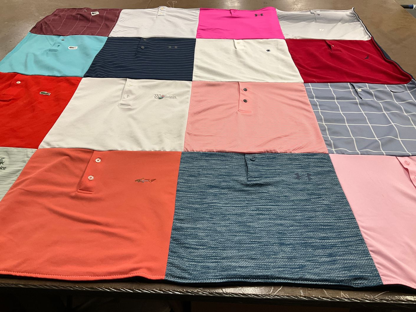 T-shirt quilt with golfing, fashion themes by Kelly from MA